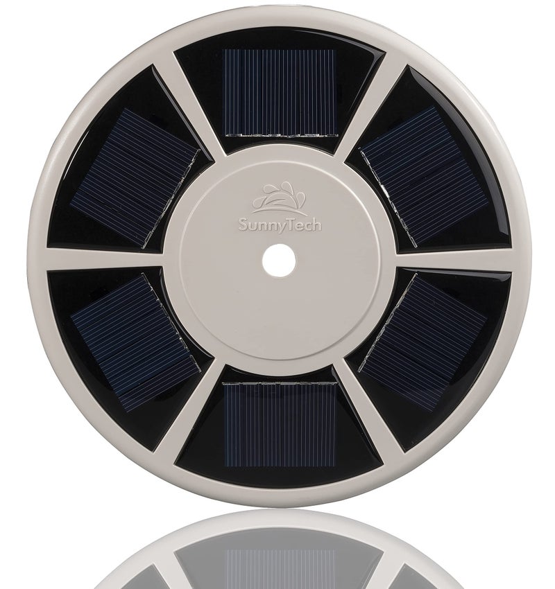 Sunnytech عمود علم شمسي من سانيتيك الجيل الثاني مع 20 لمبة LED، الأكثر سطوعًا، والأقوى، والأطول عمرًا، وأفضل تغطية للعلم، إضاءة LED لأسفل تضيء العلم على معظم أعمدة العلم من 15 إلى 25 قدم، دائرة كهربائية مطورة، أبيض - Image 4